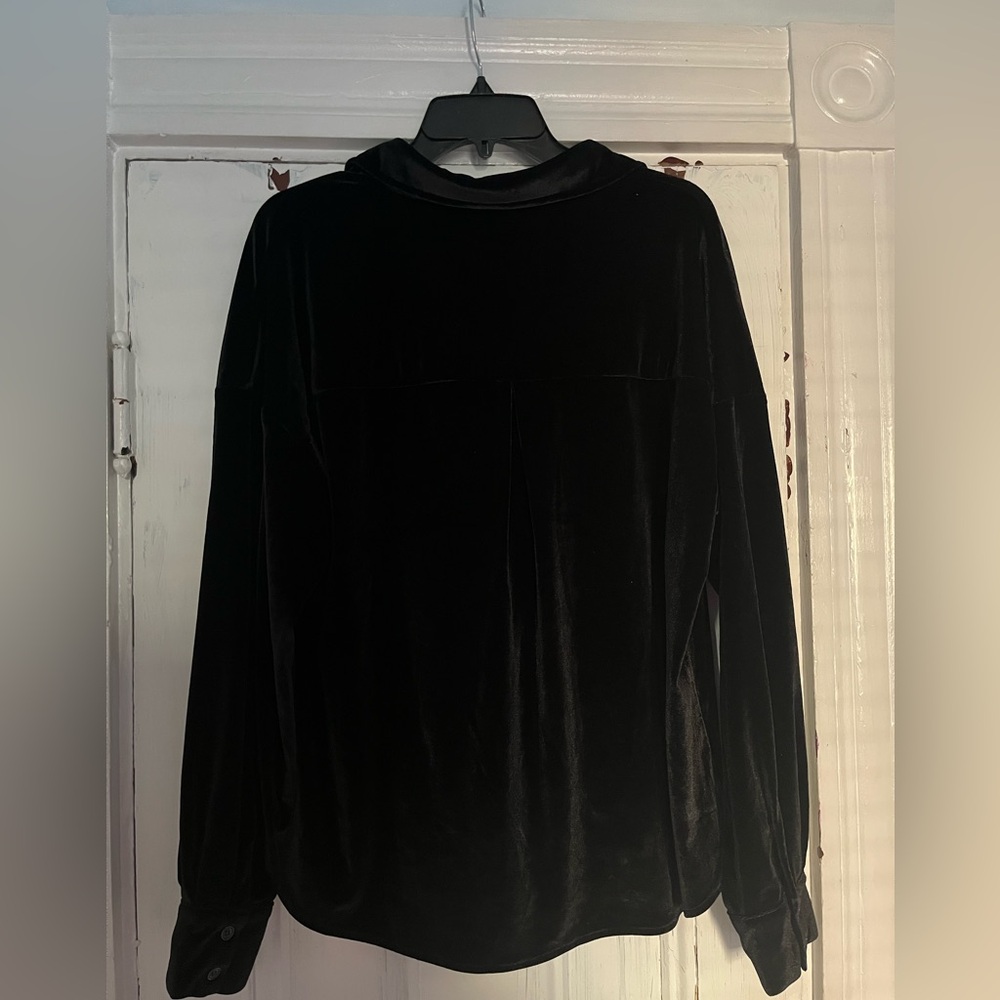 Velvet Button Down Top - image 8